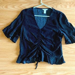H&M Black Polka Dot Top
